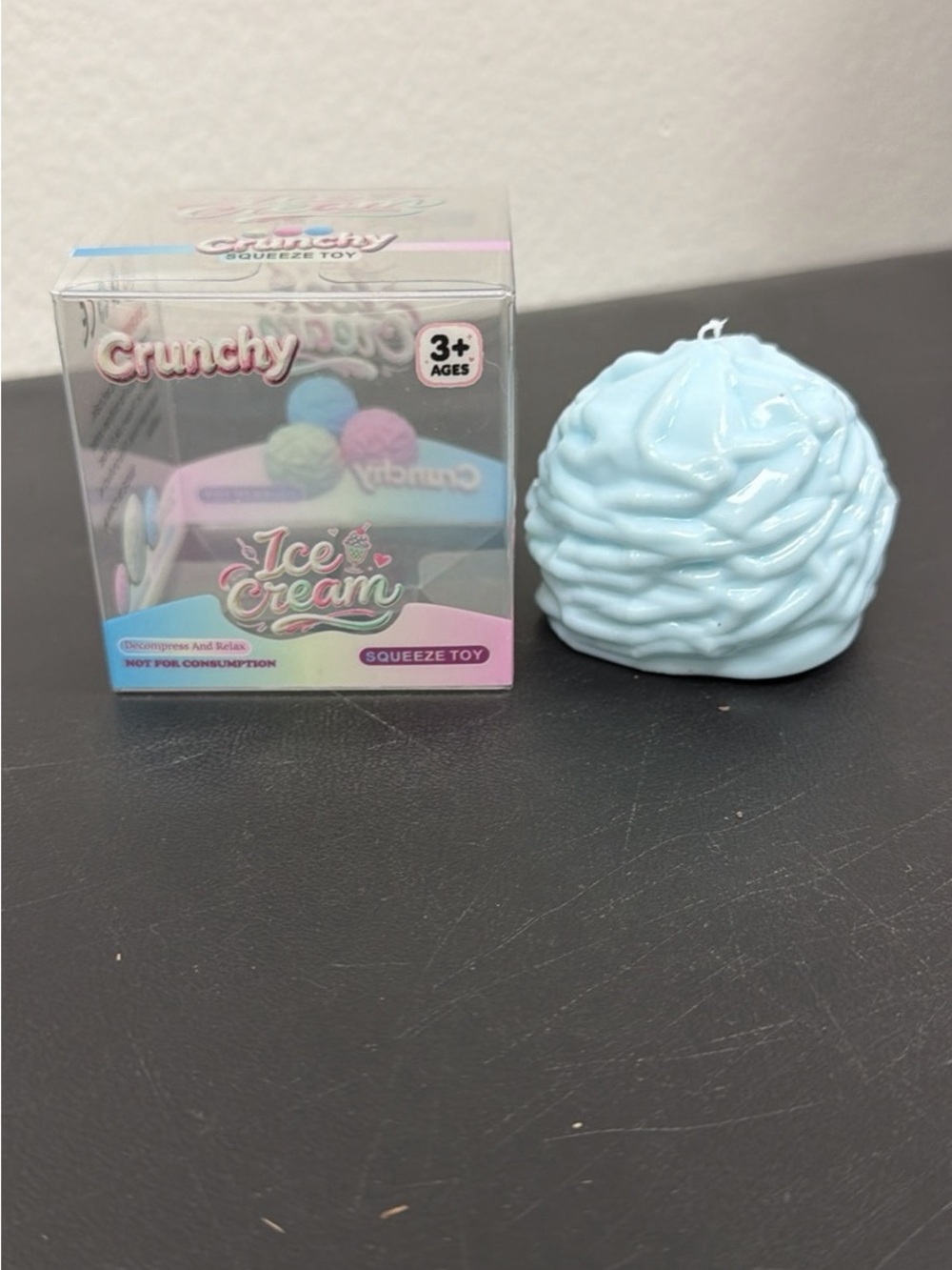 Crunchy Ice Cream Squeeze Toy - Light Blue